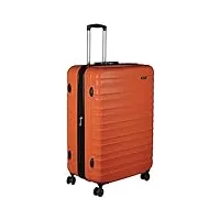 amazon basics valise de voyage à roulettes pivotantes, orange brûlé, 78 cm