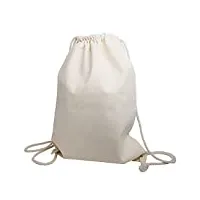 cottonbagjoe lot de 100 sacs à dos modernes en toile de coton imitation jean (très robustes et résistants) non imprimés avec cordon de serrage naturel 40 x 50 cm