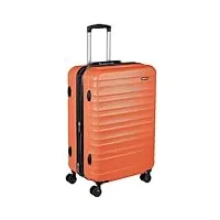amazon basics valise de voyage à roulettes pivotantes, orange brûlé, 68 cm