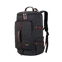 baosha hb-26 sac à dos vintage en toile pour homme, noir, l, sac de voyage