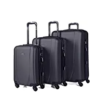 itaca - valises. lot de valise rigides 4 roulettes - valise grande taille, valise soute avion, bagages pour voyages.ensemble valise voyage. verrouillage à combinaison 71100, anthracite