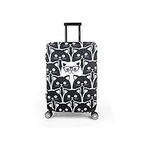 maddy's home élastique housse de valise, coffre valise valise coque housse de valise luggage cover Étui avec fermeture éclair pour 23"–32", chat, xl (fit 29"-32" suitcase), modern