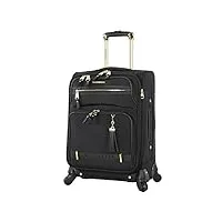 steve madden designer luggage collection – valise extensible légère et souple pour homme et femme – sac de transport durable de 50,8 cm avec 4 roulettes pivotantes, peek-a-boo noir, 51 cm, sac de