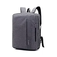 coolbell - sac à dos pour ordinateur portable 15,6" convertible en tissu oxford - avec bandoulière - mallette/sacoche polyvalente pour ordinateur portable/macbook/tablette - unisexe 17,3" (44 cm) gris