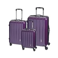 check.in london 2.0 ensemble de 3 valises à roulettes violet