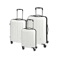 check.in london 2.0 set de 3 valises à roulettes blanc