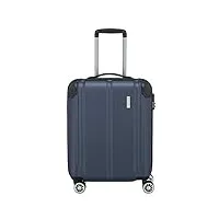 travelite valise à main à 4 roulettes, conforme aux normes iata pour les bagages à main, série de bagages city : valise trolley robuste à coque dure avec surface anti-rayures, 55 cm, 40 litres, bleu