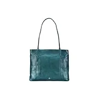 maxwell scott sac cabas zippé en cuir italien pour femme - athenea bleu turquoise