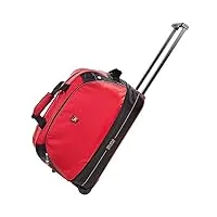 oiwas sac de voyage à roulettes trolley bagage à main valise à roulettes bagage de cabine pour femme homme,50l à 60l rouge