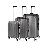 itaca - valises. lot de valise rigides 4 roulettes - valise grande taille, valise soute avion, bagages pour voyages.ensemble valise voyage. verrouillage à combinaison t71500, anthracite