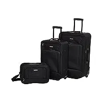 american tourister fieldbrook xlt valise droite souple, noir, 3-piece set (bb/21/25), fieldbrook xlt softside valise verticale