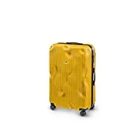 crash baggage - stripe large, valise rigide en polycarbonate avec rayures en relief, grand bagage, dimensions du chariot 79 x 50 x 30 cm, capacité 99 litres, couleur jaune