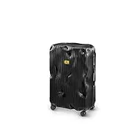 crash baggage - stripe large, valise rigide en polycarbonate avec rayures en relief, grand bagage, dimensions du chariot 79 x 50 x 30 cm, capacité 99 litres, couleur noir