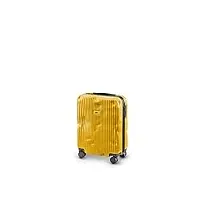 crash baggage - stripe cabin, valise rigide en polycarbonate avec rayures en relief, bagage à main, trolley dimensions 55 x 40 x 22 cm, capacité 36 litres, couleur jaune