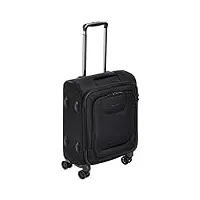 amazon basics premium valise de cabine souple à roulettes pivotantes avec serrure tsa intégrée 51.8 cm, noir