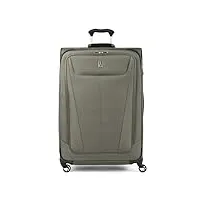 travelpro maxlite 5 softside bagage enregistré extensible avec 4 roulettes, valise légère, homme et femme, vert ardoise, grand modèle à carreaux 74 cm
