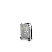 crash baggage - icon cabin, valise rigide en polycarbonate, bagage à main, trolley dimensions 55 x 40 x 22 cm, capacité 35 litres, couleur argent