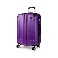 kono bagage de cabine 55 cm valise trolley abs ultra léger 4 roues avec serrure à combinaison,violet