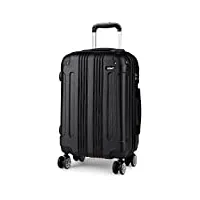 kono bagages coquille rigide abs 4 roues spinner business trip trolley valise noire (24 pouces)