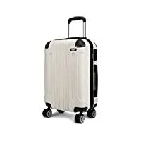 kono valise grande taille rigide e légère abs valise de voyage à roulettes valises beige, l (74cm - 105l)