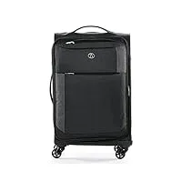 fergÉ bagage cabine 4 roues extensible saint-tropez valise de cabine douce en toile bagage à main trolley 4 roulettes pivotantes noir