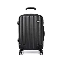 kono valise moyenne 65cm rigide e légère abs valise de voyage à roulettes valises, noir