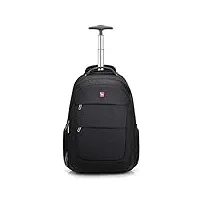 oiwas sac à dos à roulettes trolley pour ordinateur portable 15.6" bagages cabine à roulettes cartable à roulettes pour l'école camping randonnée voyages et voyage d'affaires noir 29l