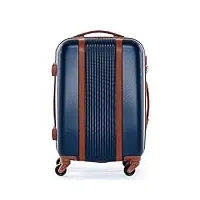 fergÉ bagage cabine rigide à 4 roulettes milano valise bagage à main trolley bleu