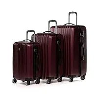 fergÉ set 3 valises rigides extensible à roulettes toulouse ensemble de bagages trolley voyage rouge