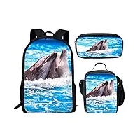 showudesigns, sac à dos enfant multicolore couple dolphins set
