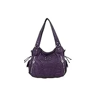 nicole & doris grand sac a main epaule sac femme sac cabas cuir souple sac bandouillere femme vintage violet