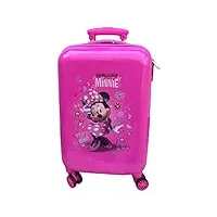 disney minnie stickers valise trolley cabine rose 34x55x20 cms rigide abs serrure à combinaison 32l 2,5kgs 4 roues doubles bagage à main