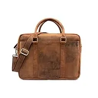 leabags sac à bandoulière pour hommes et femmes | sac ordinateur portable en cuir véritable 16 pouces | sac avec sangle d'épaule | sac messager | sac de travail | sac d'enseignant | fox