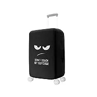 kwmobile housse de valise en tissu taille valise (l) - protection souple pour bagage - housse universelle élastique - blanc-noir