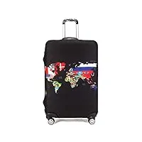 maddy's home élastique housse de valise, coffre valise valise coque housse de valise luggage cover Étui avec fermeture éclair pour 23"–32" (world map, l (fit 26"-28" suitcase))