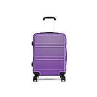 kono valise à la mode moyen valise de 24 pouces valise rigide abs 4 valises trolley de voyage (24" violet)