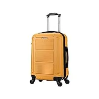 inusa pilot valise rigide avec poignées ergonomiques | valise de voyage spacieuse avec quatre roues pivotantes et clous, moutarde., one_size