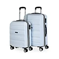 itaca - valises. lot de valise rigides 4 roulettes - valise grande taille, valise soute avion, bagages pour voyages.ensemble valise voyage. verrouillage à combinaison t71615, blanc