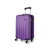 kono valise rigide abs bagage 4 roulettes 24 pouces violet