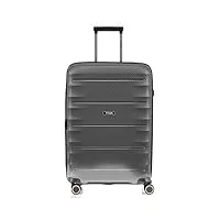 titan valise 4 roulettes m avec serrure tsa + pli d'extension, série de bagages highlight : trolleys légers à coque rigide aspect carbone, 67 cm, 73 litres (extensible à 79 litres)