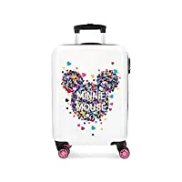 disney minnie magic valise trolley cabine blanc 37x55x20 cms rigide abs serrure à combinaison 33l 2,8kgs 4 roues doubles bagage à main