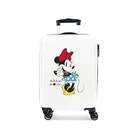 disney minnie magic valise trolley cabine blanc 37x55x20 cms rigide abs serrure à combinaison 33l 2,8kgs 4 roues doubles bagage à main