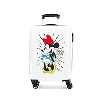 disney minnie magic valise trolley cabine blanc 37x55x20 cms rigide abs serrure à combinaison 34l 2,6kgs 4 roues doubles bagage à main