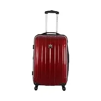 france bag valise rigide 60 cm pour moyen séjour – polycarbonate – bordeaux métal