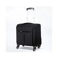 bagage à main, cabine de sac d'affaires pour ordinateur portable à 4 roues, valise 16" fengming (couleur : noir, taille : 16inches)