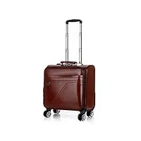 bagage à main cabine de voyage, valise à 4 roues 16"40x25x38 cm fengming (couleur : marron foncé, taille : 16inches)