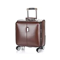 bagage à main de cabine de voyage, valise à 4 roues 16"40x25x41 cm fengming (couleur : brown, taille : 18inches)