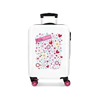 movom happy time valise trolley cabine multicolore 37x55x20 cms rigide abs serrure à combinaison 32l 2,5kgs 4 roues doubles bagage à main