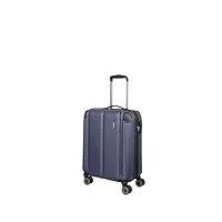 travelite leicht, flexibel, sicher: „city“-hartschalenkoffer für urlaub und business (auch mit vortasche) bagage cabine 55 centimeters 40 bleu (marine)