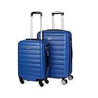 itaca - valises. lot de valise rigides 4 roulettes - valise grande taille, valise soute avion, bagages pour voyages.ensemble valise voyage. verrouillage à combinaison 71215, bleu